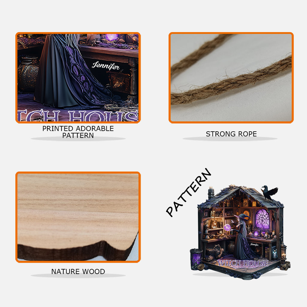 Mysterious Witch Room - Personalized Witch Custom Shaped Wood Sign