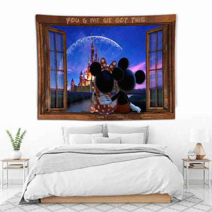 You And Me We Got This Mouse Ears - Personalized Couple Mouse Wall Tapestry