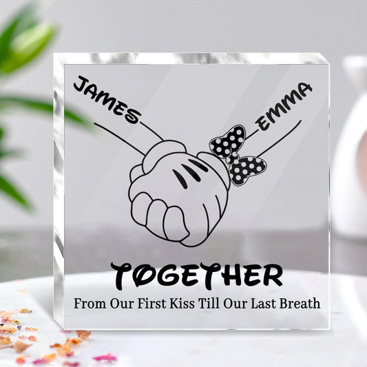 From Our First Kiss Till Our Last Breath - Personalized Mouse Custom Shaped Acrylic Plaque
