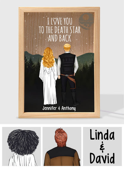 I Love You To The Death Star And Back - Personalized The Force Picture Frame Light Box
