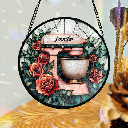 Beautiful Mixer - Personalized Baking Stained Glass Suncatcher
