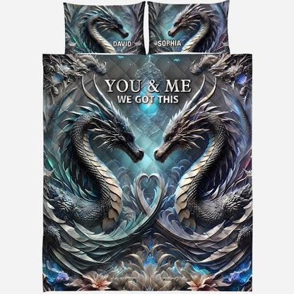 You & Me We Got This - Personalized Dragon Quilt Set