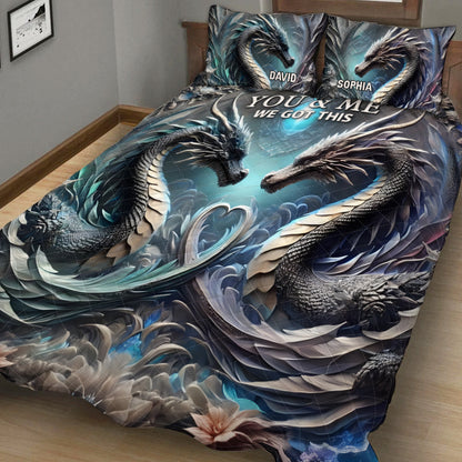 You & Me We Got This - Personalized Dragon Quilt Set
