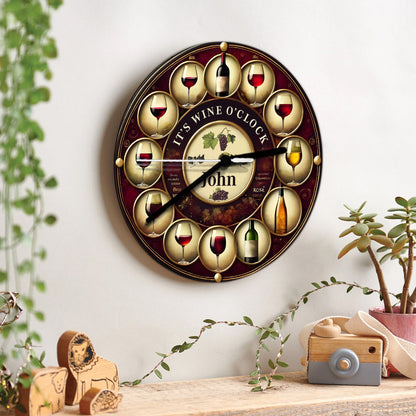 It's Wine O'clock - Personalized Wine Wall Clock
