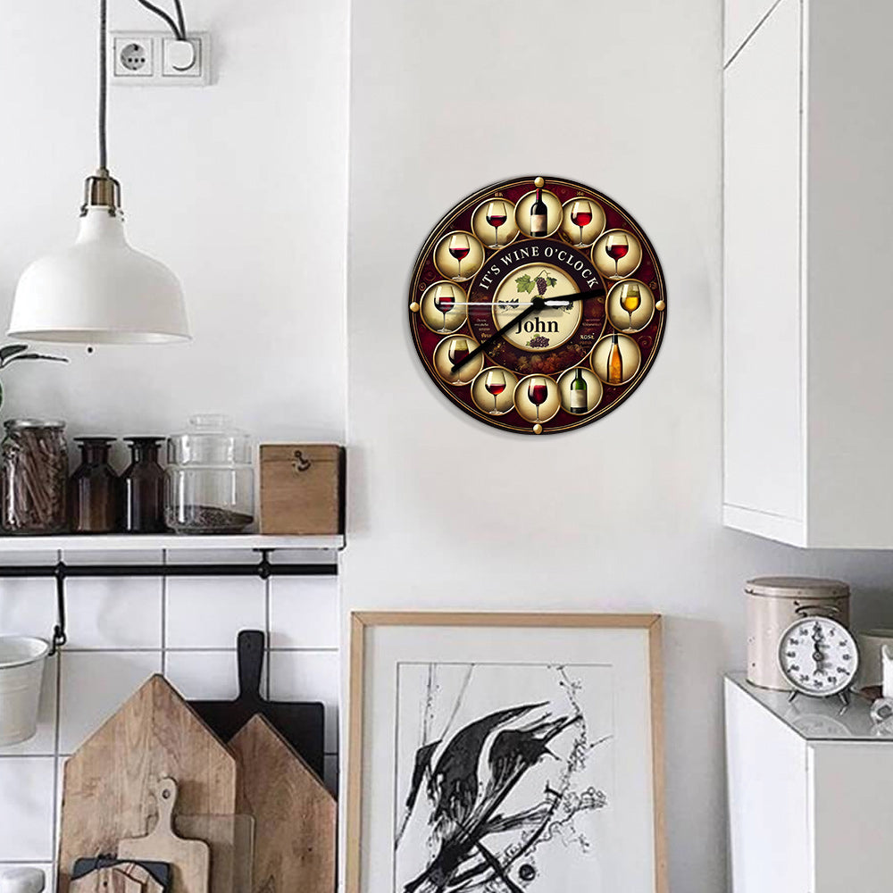 It's Wine O'clock - Personalized Wine Wall Clock