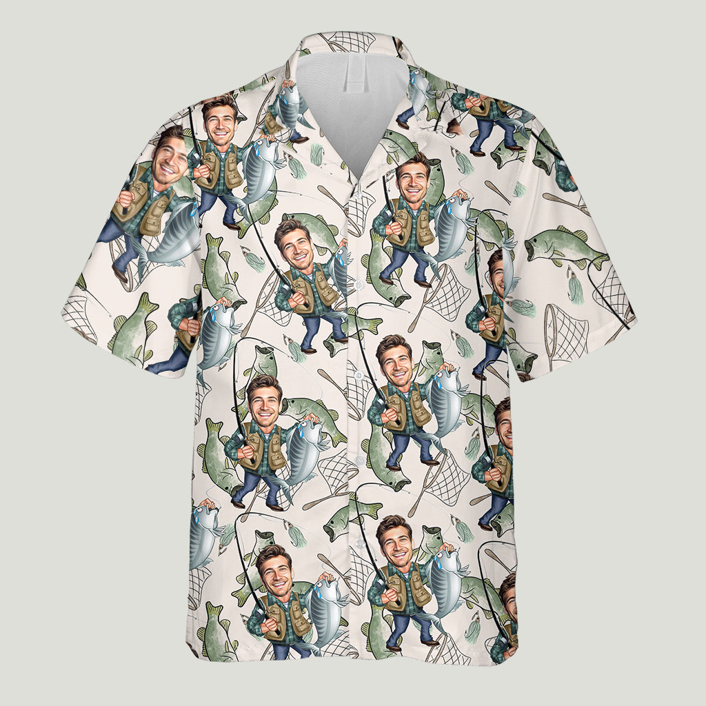 Photo Inserted Funny Fishing - Personalized Fishing Hawaiian Shirt