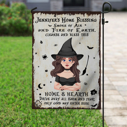 Home Blessing - Personalized Witch Garden Flag