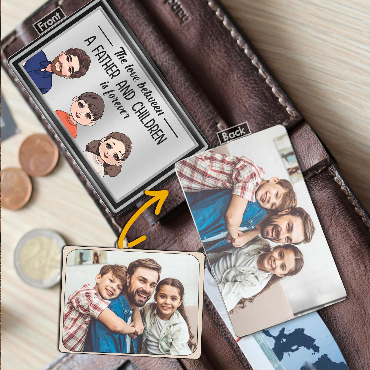 The Love Between - Personalized Father Wallet Insert Card