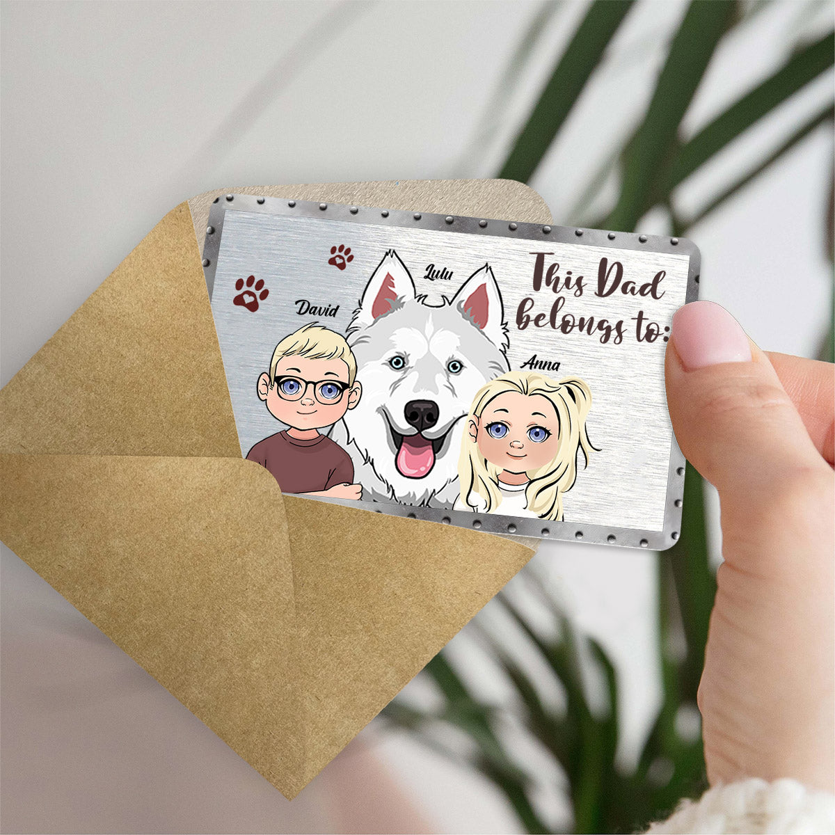 This Dad Belongs - Personalized Father's Day Father Wallet Insert Card