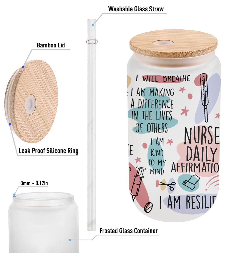 Nurse Daily Affirmation - Personalized Nurse Can Glass