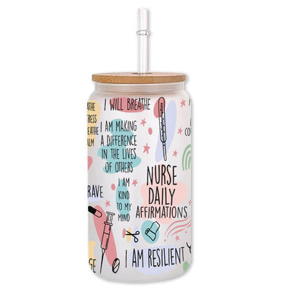 Nurse Daily Affirmation - Personalized Nurse Can Glass