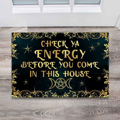 Check Ya Energy - Personalized Witch Doormat 1