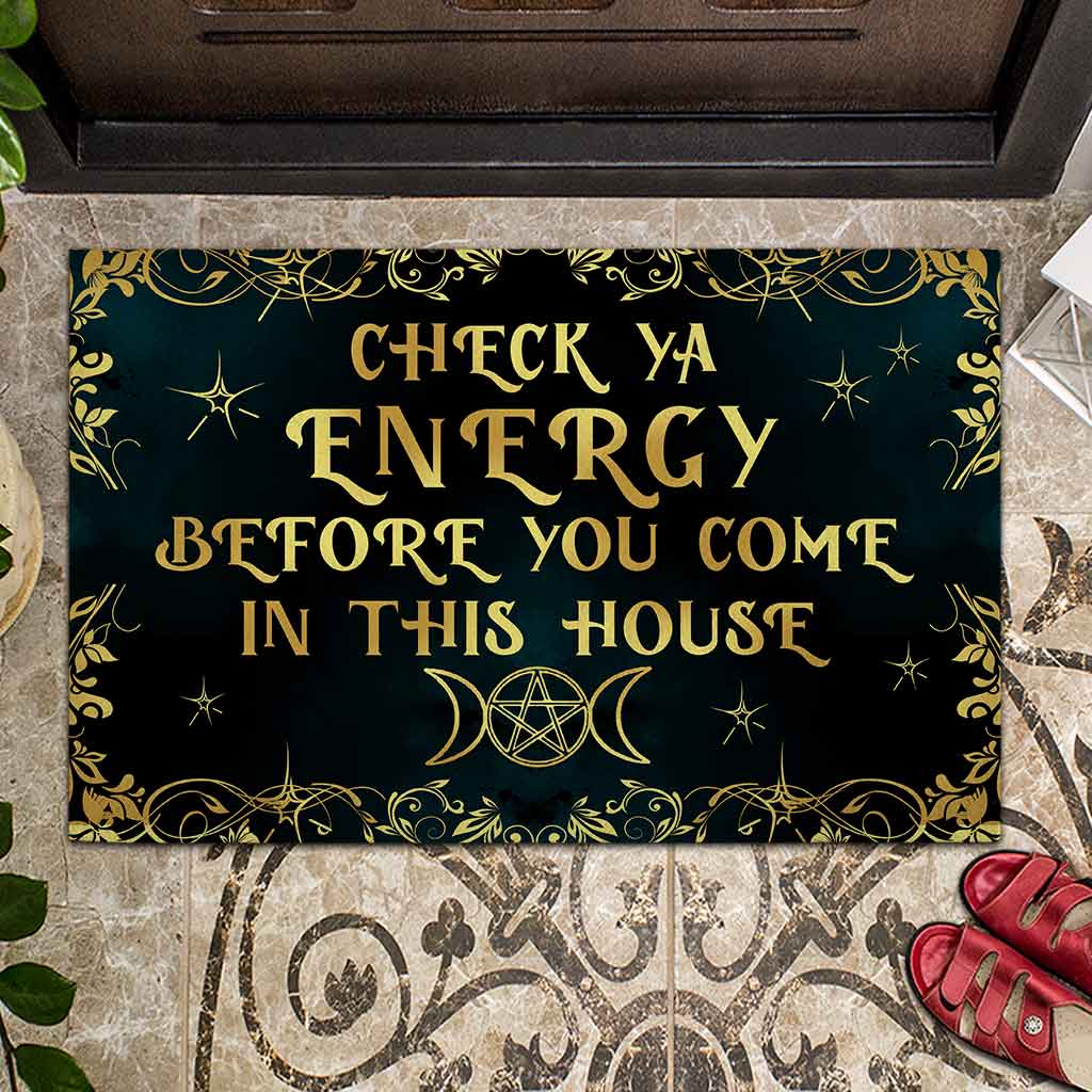 Check Ya Energy - Personalized Witch Doormat 1
