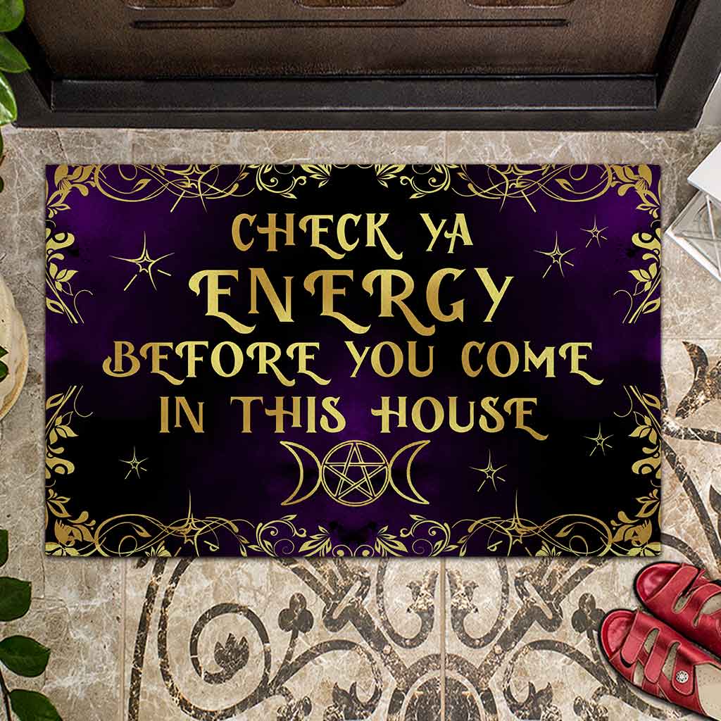 Check Ya Energy - Personalized Witch Doormat 1