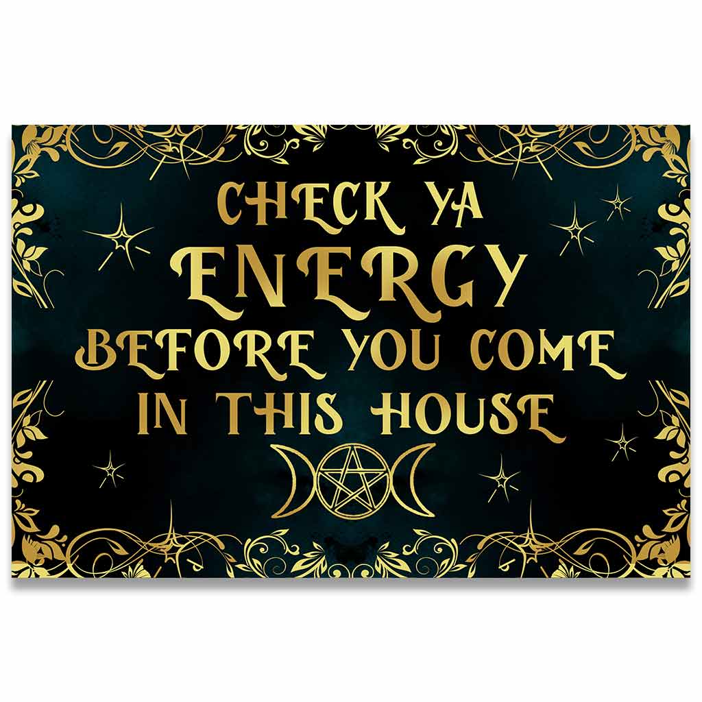 Check Ya Energy - Personalized Witch Doormat 1