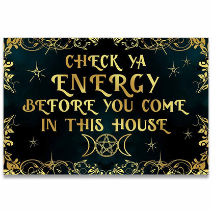 Check Ya Energy - Personalized Witch Doormat 1