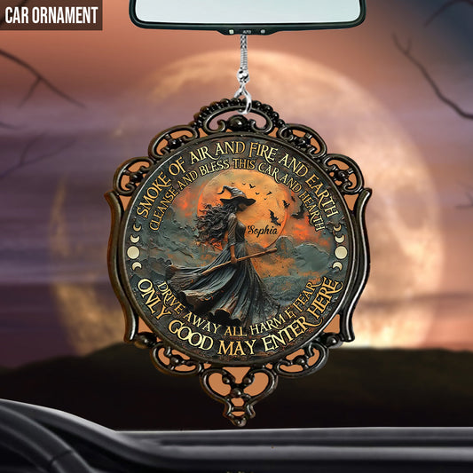 Smoke Of Air And Fire And Earth - Personalized Witch Car Ornament