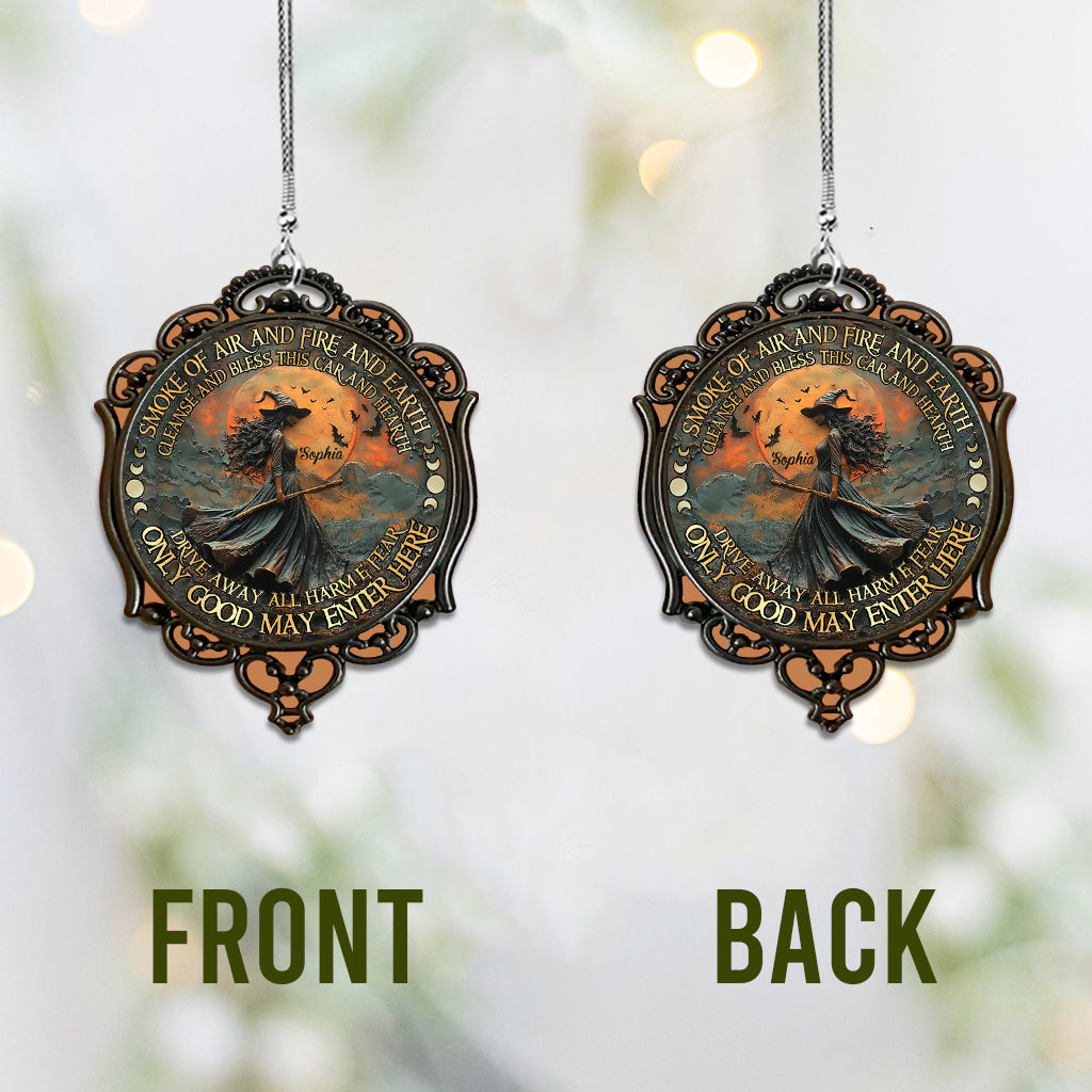Smoke Of Air And Fire And Earth - Personalized Witch Car Ornament
