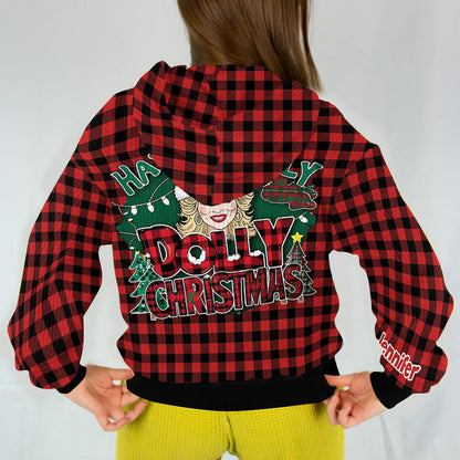Have A Holly Dolly Christmas - Personalized Waffle Hoodie