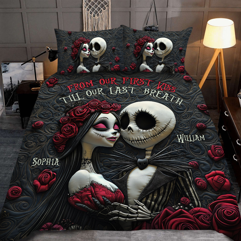 From Our First Kiss Till Our Last Breath - Personalized Nightmare Bedding Set