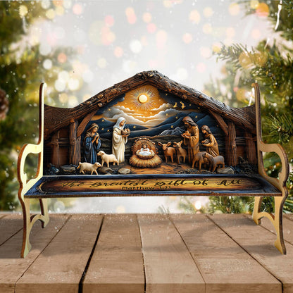 The Greatest Gift Of All - Christian Wooden Bench