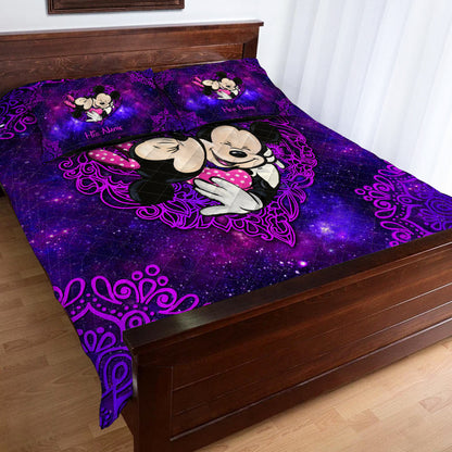 Lovely Couple - Personalized Mouse Quilt Set