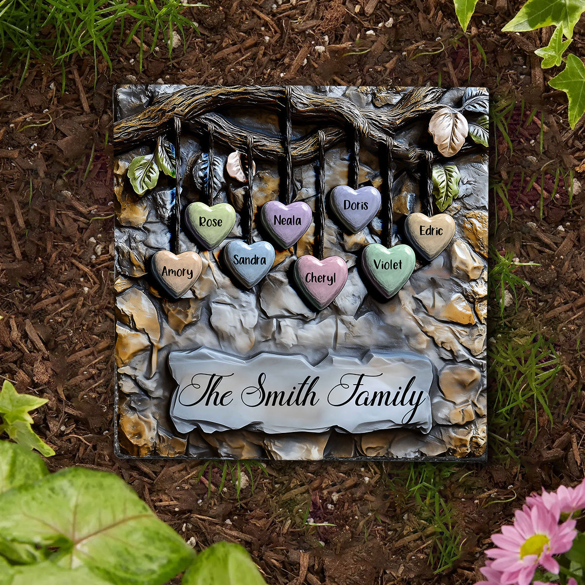 My Family - Personalized Family Square Shaped Stone