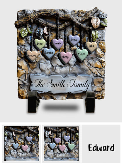 My Family - Personalized Family Square Shaped Stone