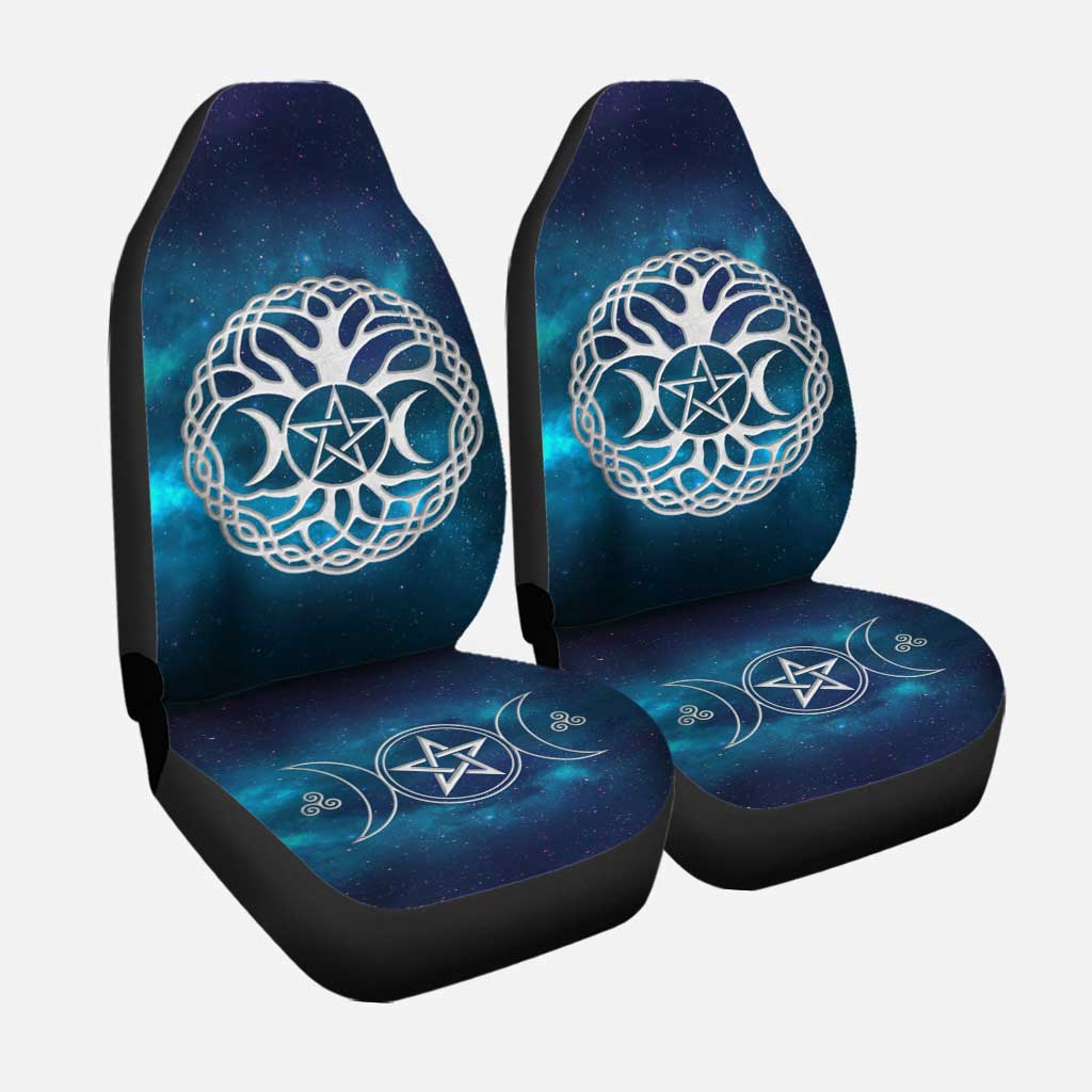 Celtic Wicca Wicca Tripple Moon Tree Of Life And Pentacle-  Witch Seat Covers 0822