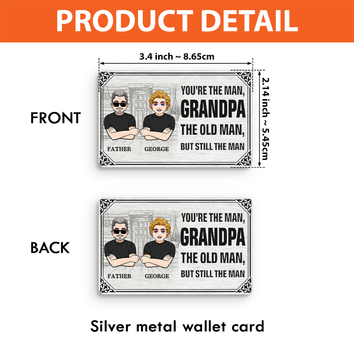 You're The Man - Gift for dad, grandpa, uncle, husband - Personalized Wallet Insert Card