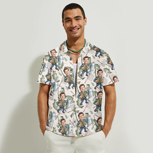 Photo Inserted Funny Fishing - Personalized Fishing Hawaiian Shirt
