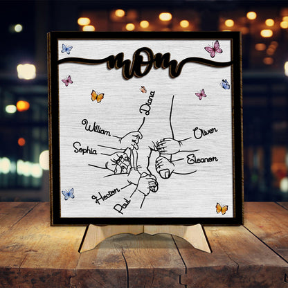 Hold My Hand - Personalized Grandma 2 Layered Wood Sign / Wood Plaque