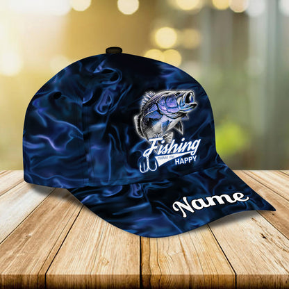 Fishing Makes Me Happy - Personalized Fishing Classic Cap