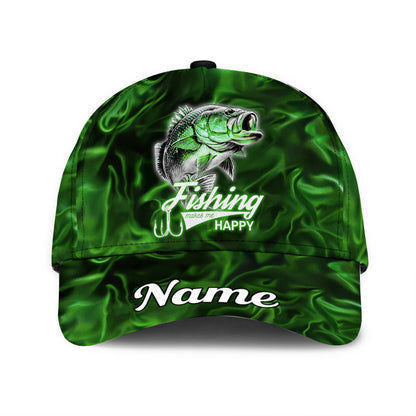 Fishing Makes Me Happy - Personalized Fishing Classic Cap
