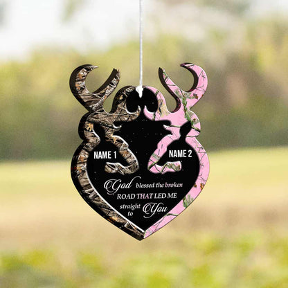 God Blessed The Broken Road - Personalized Hunting Wind Chime