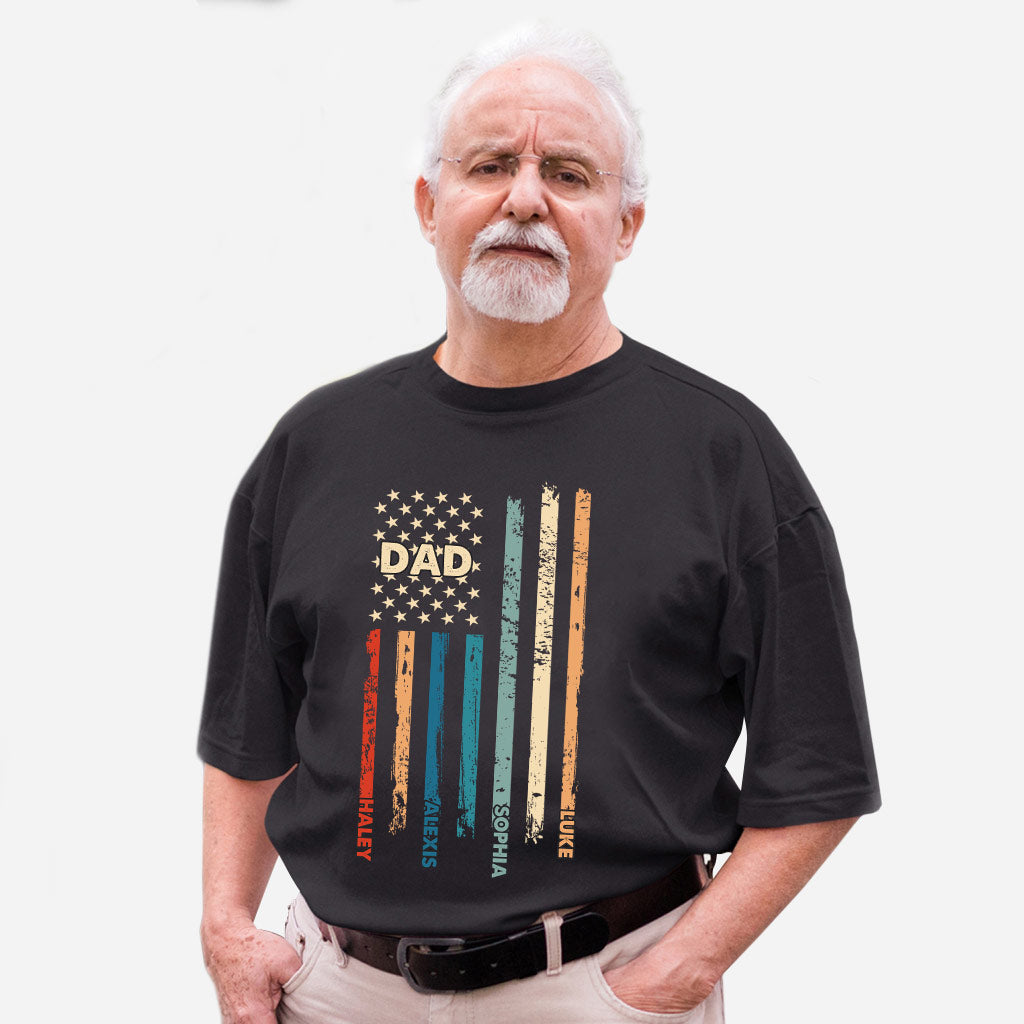 Stars And Stripes - Personalized Independence Day Father T-shirt and Hoodie