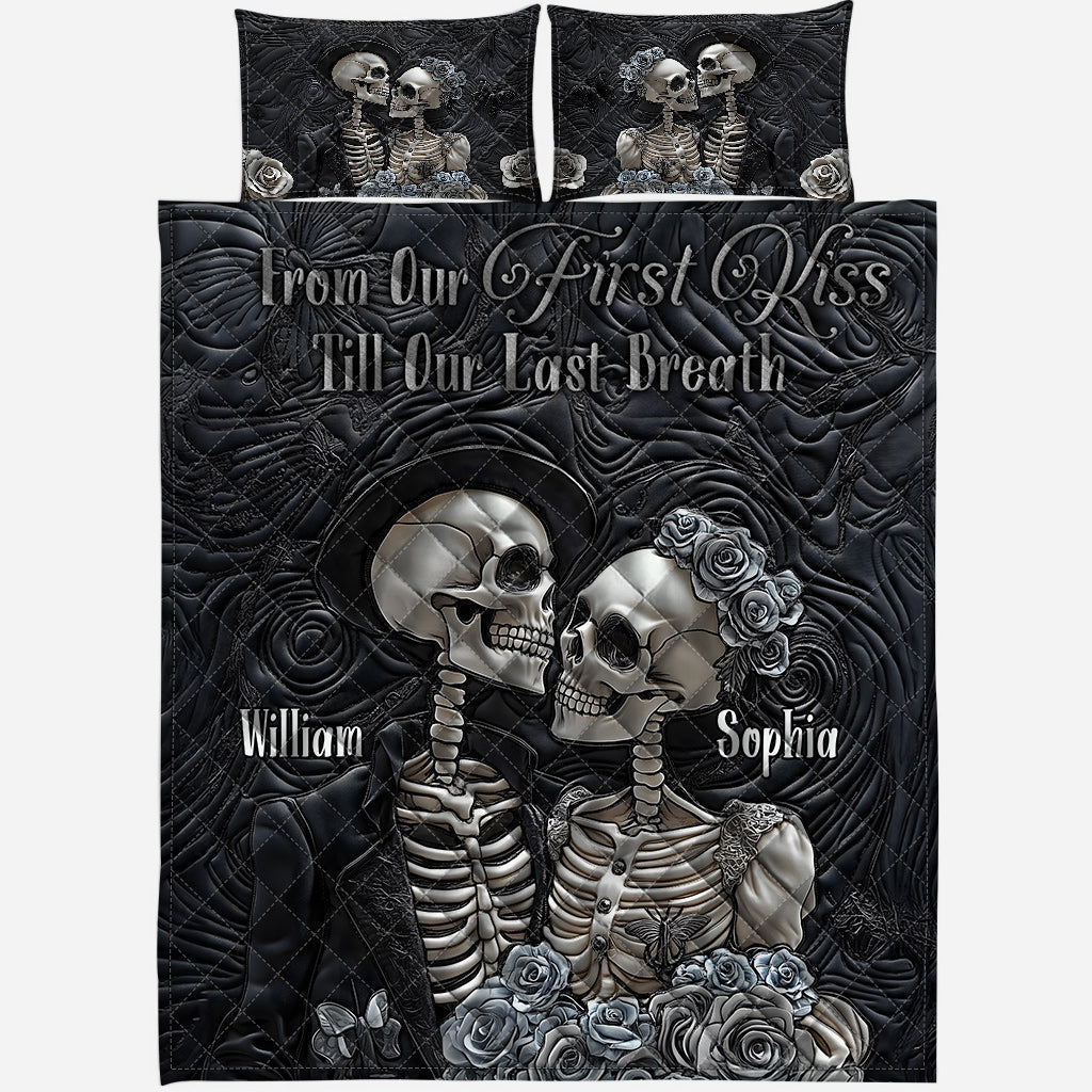 Till Death Do Us Part - Personalized Skull Quilt Set