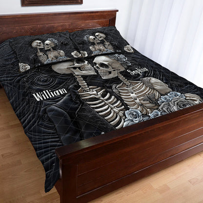 Till Death Do Us Part - Personalized Skull Quilt Set
