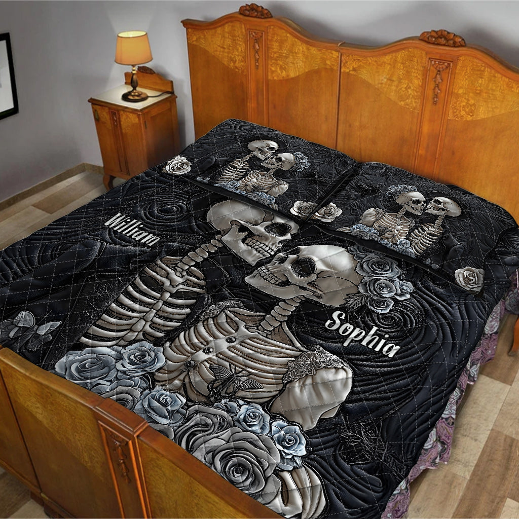 Till Death Do Us Part - Personalized Skull Quilt Set