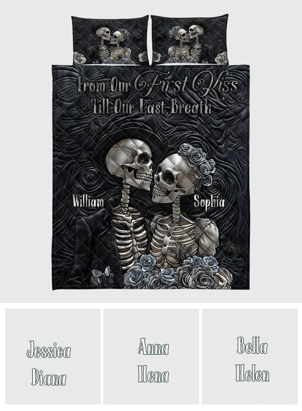 Till Death Do Us Part - Personalized Skull Quilt Set