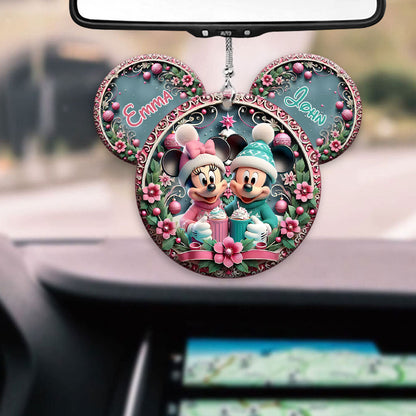 Cute Mouse Couple - Personalized Mouse Car Ornament