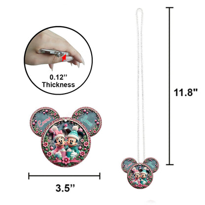 Cute Mouse Couple - Personalized Mouse Car Ornament