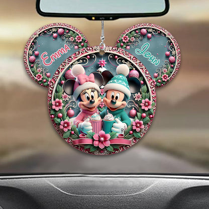 Cute Mouse Couple - Personalized Mouse Car Ornament