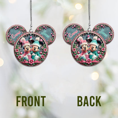 Cute Mouse Couple - Personalized Mouse Car Ornament