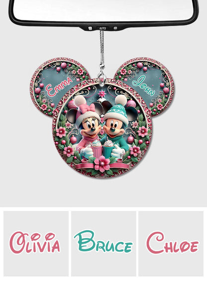 Cute Mouse Couple - Personalized Mouse Car Ornament