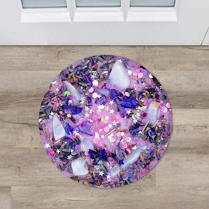 Lavender Amethyst Healing - Witch Shaped Doormat With 3D Pattern Print