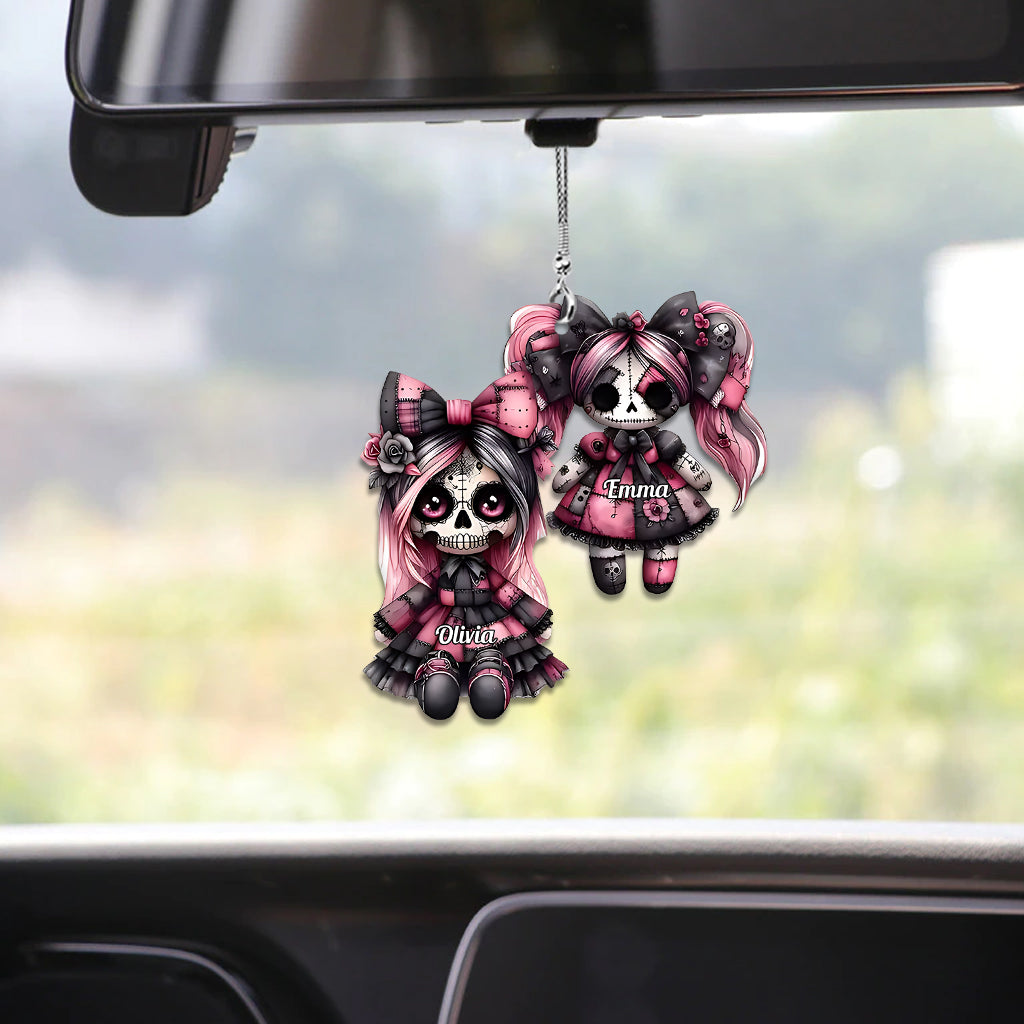 Sister Sister - Personalized Skull Car Ornament