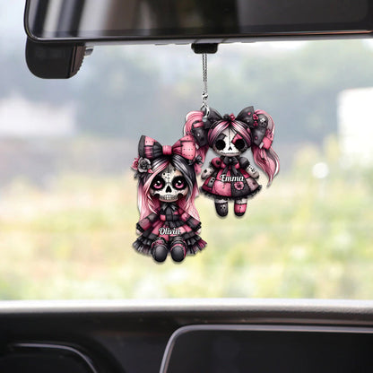 Sister Sister - Personalized Skull Car Ornament
