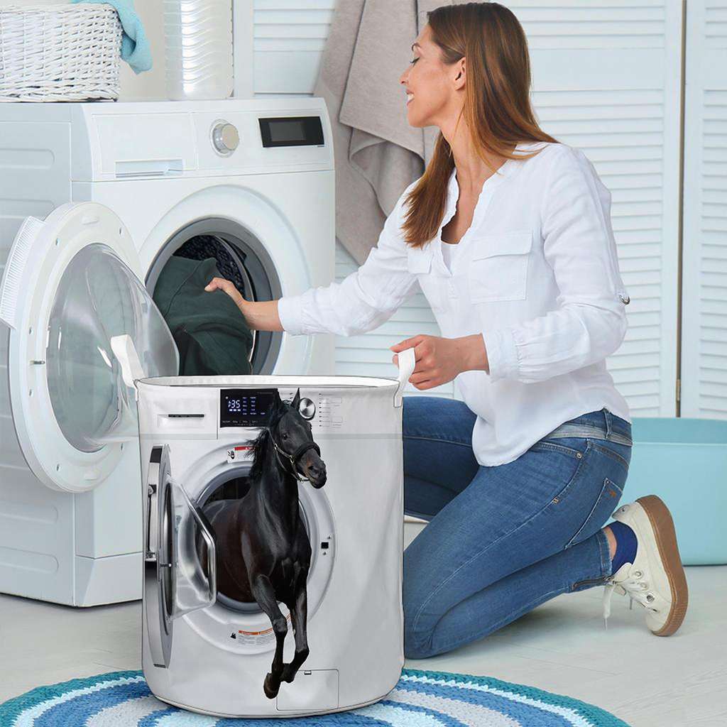 Horse In Washing Machine - Horse Riding Lover - Horse Owner Storage Basket 0921