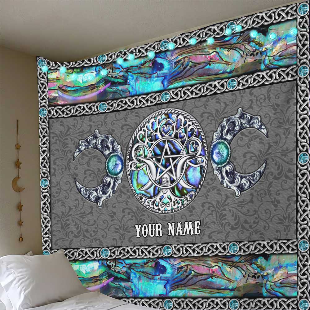 Witch Vibe Triple Moon - Personalized Witch Wall Tapestry